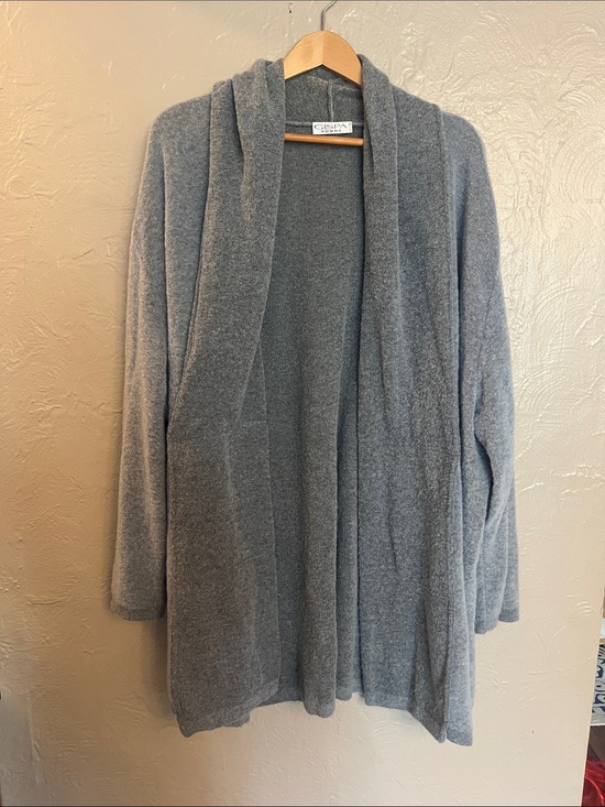 GISPA Donna Sweaters - Gispa Donna Italian Made Blue Gray Wool Blend Open-Front Sweater Cardigan 3x
